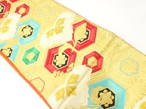 アンティーク　桐に花亀甲模様織出し袋帯（材料）